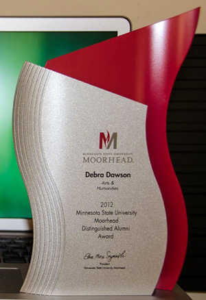 MSUM honored Deb Dawson with a Distinguished Alumni Award in Arts and Humanities.